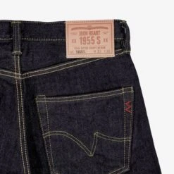 21oz Selvedge Denim "1955" Straight Cut Jeans - Indigo -Denim Clothing-Iron Heart International 1955s 3