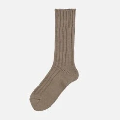 Decka Cased Heavyweight Plain Socks - Beige