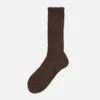 Decka Cased Heavyweight Plain Socks - Brown -Denim Clothing-Iron Heart International DEC CAS BRN
