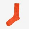 Decka Cased Heavyweight Plain Socks - Neon Orange -Denim Clothing-Iron Heart International DEC CAS N ORA