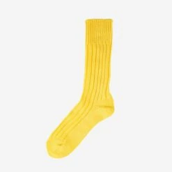 Decka Cased Heavyweight Plain Socks - Neon Yellow