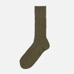 Decka Cased Heavyweight Plain Socks - Olive