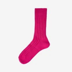 Decka Cased Heavyweight Plain Socks - Pink