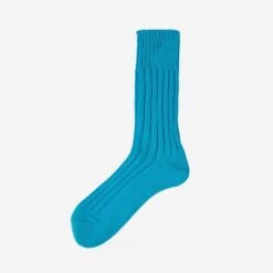 Decka Cased Heavyweight Plain Socks - Turquoise