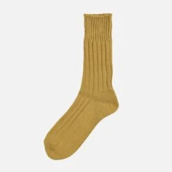 Decka Cased Heavyweight Plain Socks - Yellow