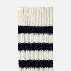 Decka Heavyweight Socks / Stripes - Ivory X Navy 1 Decka Heavyweight Socks / Stripes - Ivory X Navy -Denim Clothing-Iron Heart International DEC STR IVO NAV