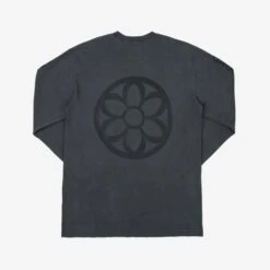 GOOD ART HLYWD Heavyweight Long Sleeve Crew Neck T-Shirt - Vintage Black -Denim Clothing-Iron Heart International GA LS BLK 2