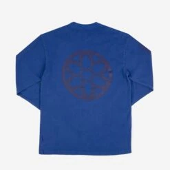 GOOD ART HLYWD Heavyweight Long Sleeve Crew Neck T-Shirt - Cobalt Blue -Denim Clothing-Iron Heart International GA LS COB 3