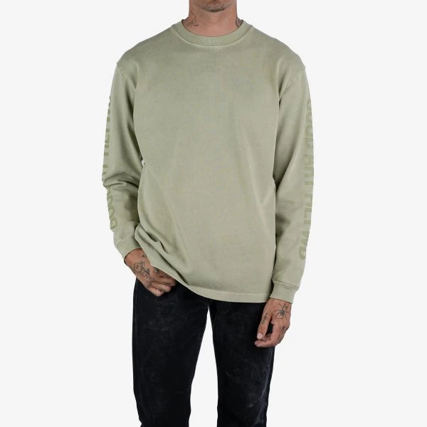 GOOD ART HLYWD Heavyweight Long Sleeve Crew Neck T-Shirt - Sage Green 4 GOOD ART HLYWD Heavyweight Long Sleeve Crew Neck T-Shirt - Sage Green - Image 2