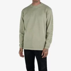 GOOD ART HLYWD Heavyweight Long Sleeve Crew Neck T-Shirt - Sage Green