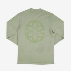 GOOD ART HLYWD Heavyweight Long Sleeve Crew Neck T-Shirt - Sage Green 14 GOOD ART HLYWD Heavyweight Long Sleeve Crew Neck T-Shirt - Sage Green -Denim Clothing-Iron Heart International GA LS SGE 3