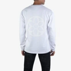 GOOD ART HLYWD Heavyweight Long Sleeve Crew Neck T-Shirt - Optic White -Denim Clothing-Iron Heart International GA LS WHT 2