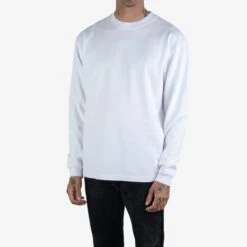 GOOD ART HLYWD Heavyweight Long Sleeve Crew Neck T-Shirt - Optic White