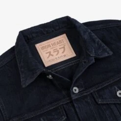 16oz Slubby Selvedge Denim Type III Jacket - Indigo Overdyed Black 24 16oz Slubby Selvedge Denim Type III Jacket - Indigo Overdyed Black -Denim Clothing-Iron Heart International IH 526J SLBod 7