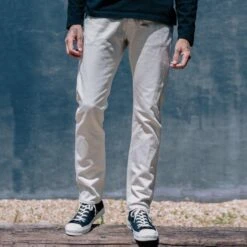 14oz Cotton Piqué Super Slim Cut Jeans - Ecru 17 14oz Cotton Piqué Super Slim Cut Jeans - Ecru -Denim Clothing-Iron Heart International IH 555 PIQ 2