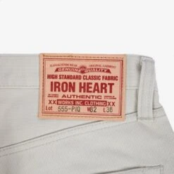 14oz Cotton Piqué Super Slim Cut Jeans - Ecru 20 14oz Cotton Piqué Super Slim Cut Jeans - Ecru -Denim Clothing-Iron Heart International IH 555 PIQ 5