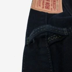 14oz Broken Twill Selvedge Denim Super Slim Cut Jeans - Indigo Overdyed Black -Denim Clothing-Iron Heart International IH 555SBR 14od 6