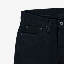 14oz Broken Twill Selvedge Denim Super Slim Cut Jeans - Indigo Overdyed Black -Denim Clothing-Iron Heart International IH 555SBR 14od 7