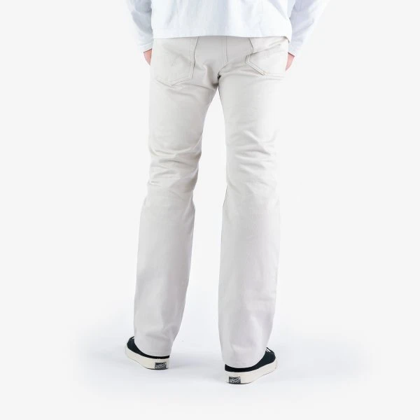 14oz Cotton Piqué Straight Cut Jeans - Ecru 4 14oz Cotton Piqué Straight Cut Jeans - Ecru - Image 2