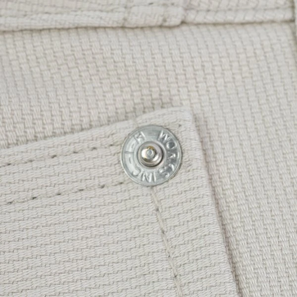 14oz Cotton Piqué Straight Cut Jeans - Ecru 11 14oz Cotton Piqué Straight Cut Jeans - Ecru - Image 9