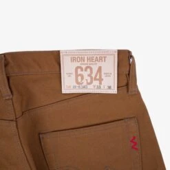 17oz Duck Straight Cut Jeans - Brown -Denim Clothing-Iron Heart International IH 634D 4