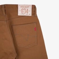 17oz Duck Straight Cut Jeans - Brown -Denim Clothing-Iron Heart International IH 634D 6