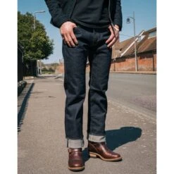 14oz Broken Twill Selvedge Denim Straight Cut Jeans - Indigo -Denim Clothing-Iron Heart International IH 634SBR 14 2