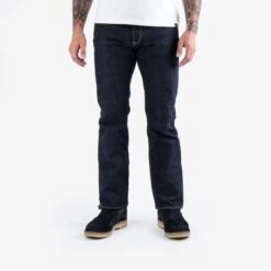 14oz Broken Twill Selvedge Denim Straight Cut Jeans - Indigo