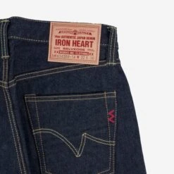 14oz Broken Twill Selvedge Denim Straight Cut Jeans - Indigo -Denim Clothing-Iron Heart International IH 634SBR 14 4