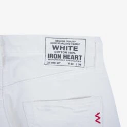 13.5oz Denim Slim Straight Cut Jeans - White -Denim Clothing-Iron Heart International IH 666 WT 4