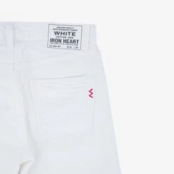 13.5oz Denim Slim Straight Cut Jeans - White -Denim Clothing-Iron Heart International IH 666 WT 6