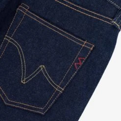 21/23oz Ultra Heavy Raw Selvedge Denim Slim Straight Cut Jeans - Indigo -Denim Clothing-Iron Heart International IH 666S UHR 12