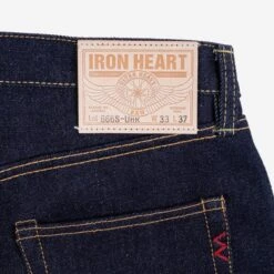 21/23oz Ultra Heavy Raw Selvedge Denim Slim Straight Cut Jeans - Indigo -Denim Clothing-Iron Heart International IH 666S UHR 5