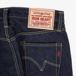 14oz Broken Twill Selvedge Denim Slim Straight Cut Jeans - Indigo -Denim Clothing-Iron Heart International IH 666SBR 14 4