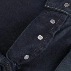 14oz Broken Twill Selvedge Denim Slim Straight Cut Jeans - Indigo Overyded Black -Denim Clothing-Iron Heart International IH 666SBR 14od 12