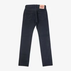 14oz Broken Twill Selvedge Denim Slim Straight Cut Jeans - Indigo Overyded Black -Denim Clothing-Iron Heart International IH 666SBR 14od 3