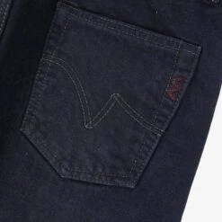 14oz Broken Twill Selvedge Denim Slim Straight Cut Jeans - Indigo Overyded Black -Denim Clothing-Iron Heart International IH 666SBR 14od 5