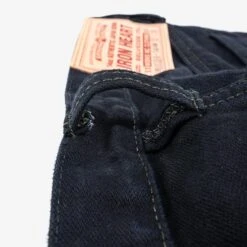 14oz Broken Twill Selvedge Denim Slim Straight Cut Jeans - Indigo Overyded Black -Denim Clothing-Iron Heart International IH 666SBR 14od 6