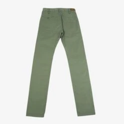 9oz Mercerised Selvedge Cotton Slim Tapered Chinos - Olive -Denim Clothing-Iron Heart International IH 721 OLV 2