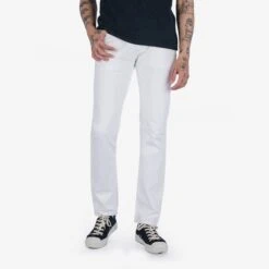13.5oz Denim Slim Tapered Cut Jeans - White