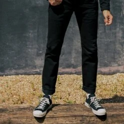 21oz Selvedge Denim Slim Tapered Cut Jeans - Superblack Non-Fade -Denim Clothing-Iron Heart International IH 777S SB 3