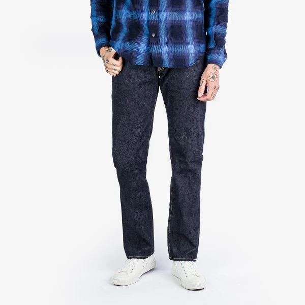 14oz Broken Twill Selvedge Denim Slim Tapered Cut Jeans - Indigo 4 14oz Broken Twill Selvedge Denim Slim Tapered Cut Jeans - Indigo - Image 2