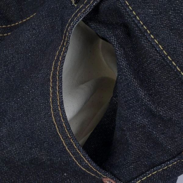 14oz Broken Twill Selvedge Denim Slim Tapered Cut Jeans - Indigo 17 14oz Broken Twill Selvedge Denim Slim Tapered Cut Jeans - Indigo - Image 15