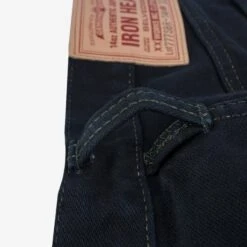 14oz Broken Twill Selvedge Denim Slim Tapered Cut Jeans - Indigo Overdyed Black -Denim Clothing-Iron Heart International IH 777SBR 14od 8