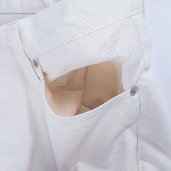 13.5oz Denim Medium/High Rise Tapered Cut Jeans - White 13 13.5oz Denim Medium/High Rise Tapered Cut Jeans - White - Image 11