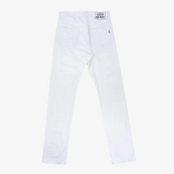 13.5oz Denim Medium/High Rise Tapered Cut Jeans - White 6 13.5oz Denim Medium/High Rise Tapered Cut Jeans - White - Image 4