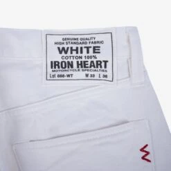 13.5oz Denim Medium/High Rise Tapered Cut Jeans - White 18 13.5oz Denim Medium/High Rise Tapered Cut Jeans - White -Denim Clothing-Iron Heart International IH 888 WT 5