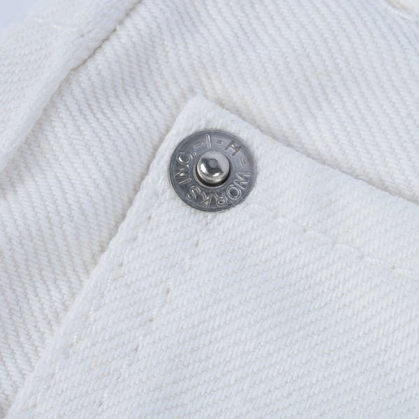 13.5oz Denim Medium/High Rise Tapered Cut Jeans - White 11 13.5oz Denim Medium/High Rise Tapered Cut Jeans - White - Image 9