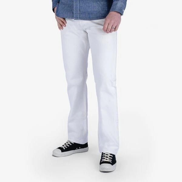 13.5oz Denim Medium/High Rise Tapered Cut Jeans - White 3 13.5oz Denim Medium/High Rise Tapered Cut Jeans - White