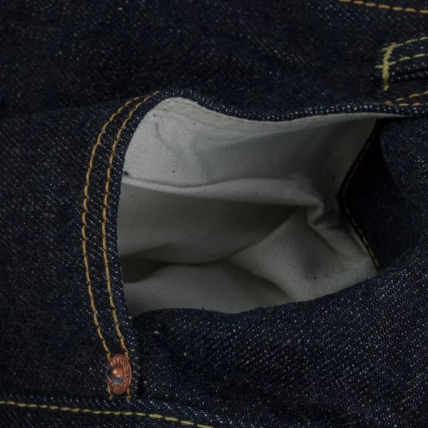 17oz Selvedge Denim Medium/High Rise Tapered Cut Jeans - Natural Indigo 14 17oz Selvedge Denim Medium/High Rise Tapered Cut Jeans - Natural Indigo - Image 12